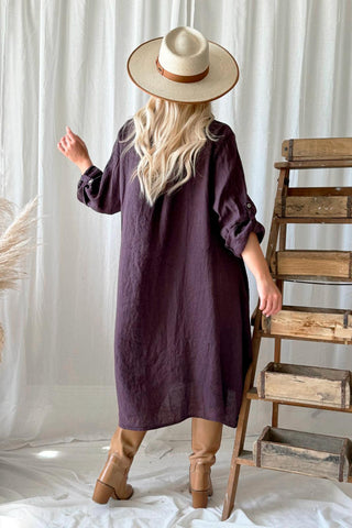 Adele shirt dress, grape