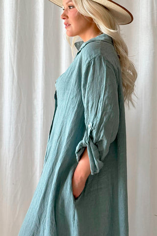 Adele shirt dress, ocean