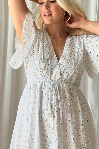 Ainara cotton dress, white