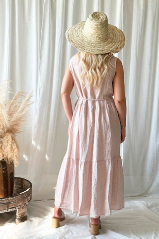 Allie linen dress, light pink