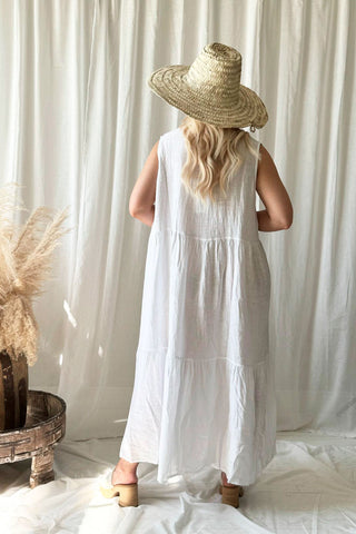 Allie linen dress, white