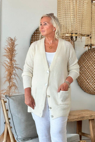 Alpaca dream cardigan, off-white