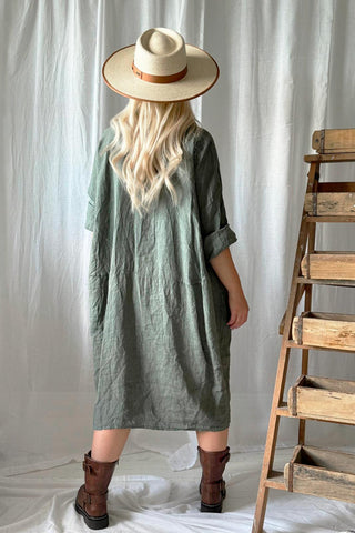 Artist shirt dress, camo