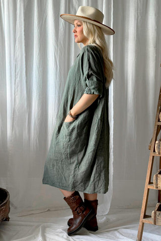 Artist shirt dress, camo