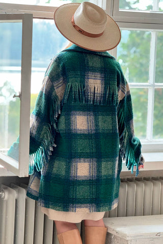 Aurore wool jacket, green check