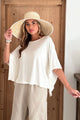 Bamboo cape blouse, white