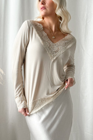 Bamboo Lace Divine pitkähihainen paita, beige