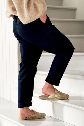 Bengaline cotton joggers, navy