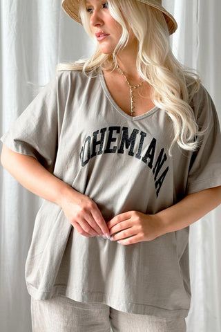 Bohemiana glitter t-shirt, taupe