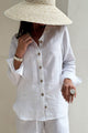 Boyfriend linen blouse, white