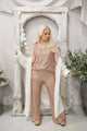 Cha cha sequin pants, antique pink 