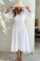 Charly linen dress, white