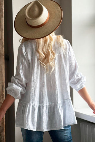 Corinthe linen shirt, white