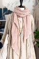 Crochet mesh scarf, light pink