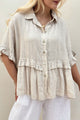 Daisy linen shirt, sand