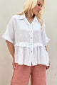 Daisy linen shirt, white