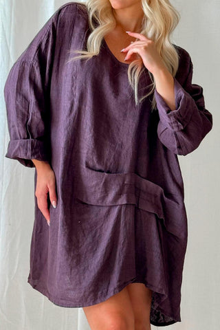 Delisa linen tunic, grape