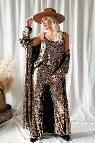 Dolce Vita sequin kimono, gold