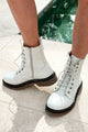 Efany leather boots, white