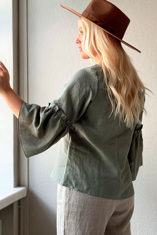 Elsa linen shirt, camo