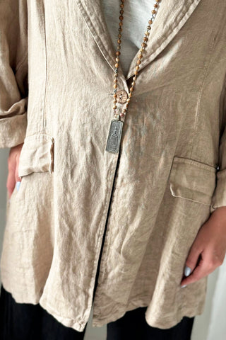 Emera linen jacket, cashmere