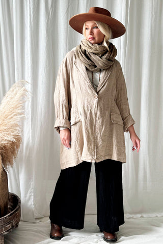 Emera linen jacket, cashmere