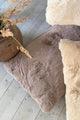 Fluffy rectangular hairy pillow, taupe