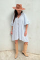 Getaway linen tunic, blue stripe