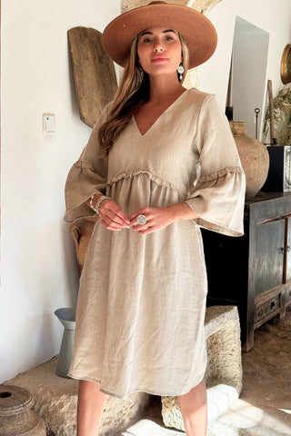 Giselle linen dress, natural