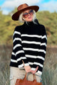 Hutton sweater, black striped