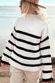 Hutton sweater, white striped