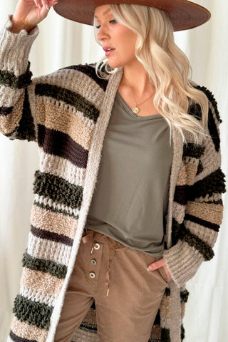 Reagan cardigan, khaki/caramel