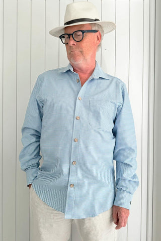 Jules cotton shirt, blue check