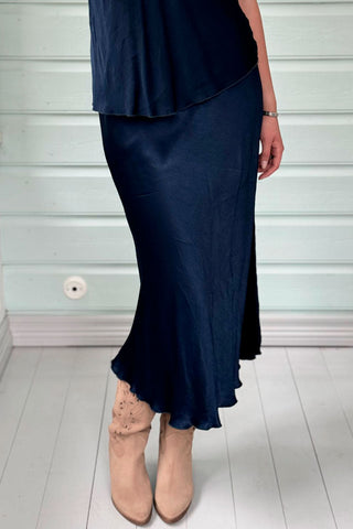 Silklook viscose skirt, navy