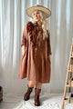 Leonore linen dress, walnut