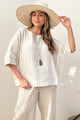 Oversized linen t-shirt, stripes