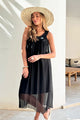 Magnolia silk blend dress, black