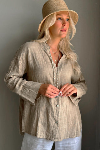 Margot linen shirt, cashmere