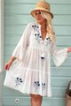 Marta cotton dress, white blue