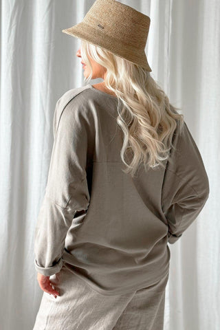 Miley cotton shirt, taupe