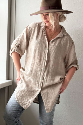 Milly linen shirt, cashmere