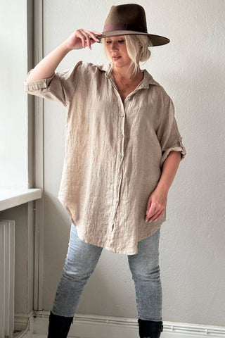 Milly linen shirt, cashmere