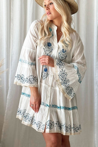 Mireia cotton dress, white