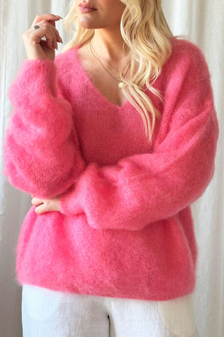 Mohair heaven neule, bubble pink