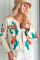 Nerea cotton jacket, aqua print