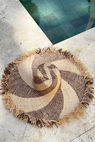 Pamela rafia sombrero hattu, natural ruskea