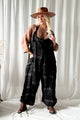 Bohemiana linen jumpsuit, black print