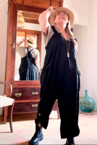 Bohemiana linen onepiece, black