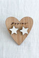 Small star button earrings, white