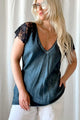 Reina viscose top, midnight blue